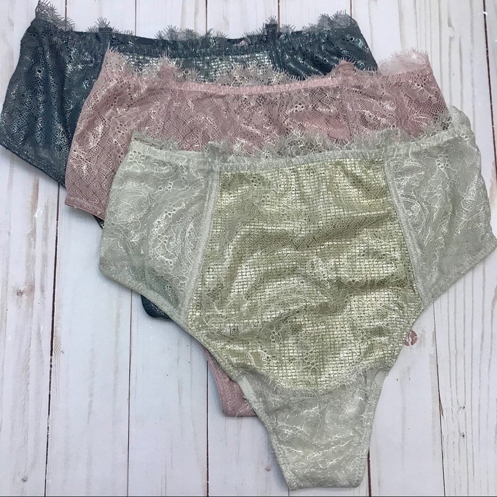 Victoria Secret metallic high waist thong (3)